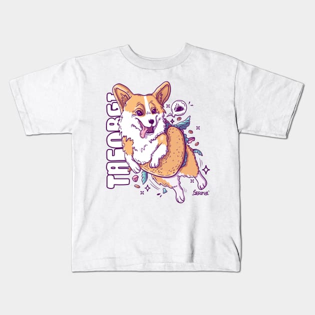 Taco Corgi pun Tacorgi Kids T-Shirt by SPIRIMAL